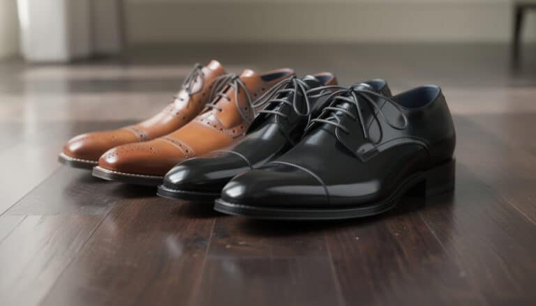 Richelieu marron et Derby noire : chaussures de mariage élégantes pour homme en cuir lisse