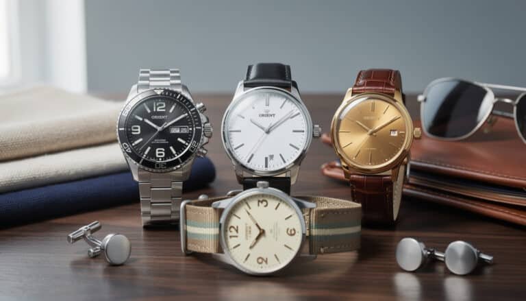 Collection de montres Orient pour tous les styles : montre sport noire, dress watch blanche, montre dorée cuir marron et montre casual beige