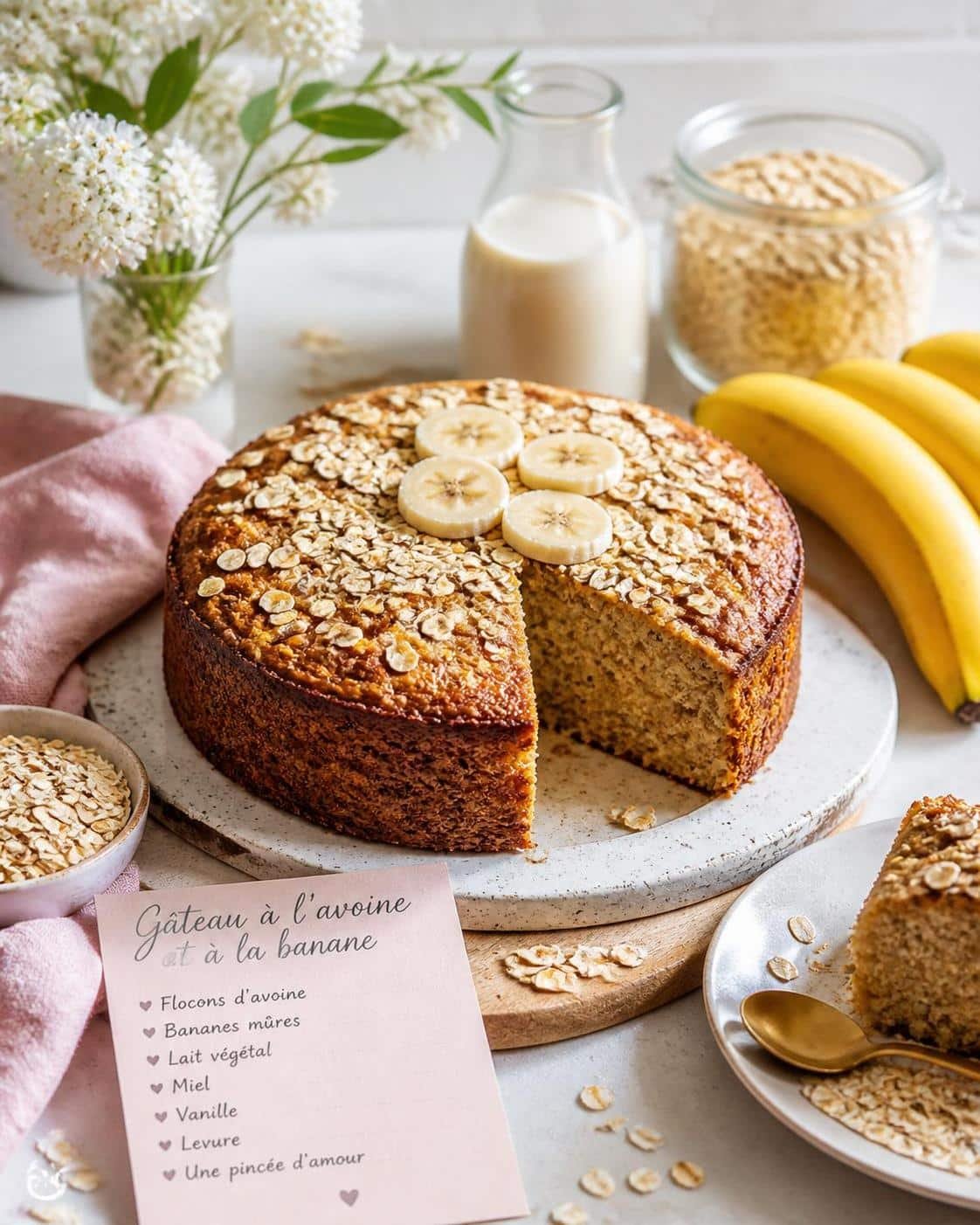 découvrez une recette simple et saine de gâteau aux flocons d'avoine, parfaite pour un régime équilibré et délicieux.