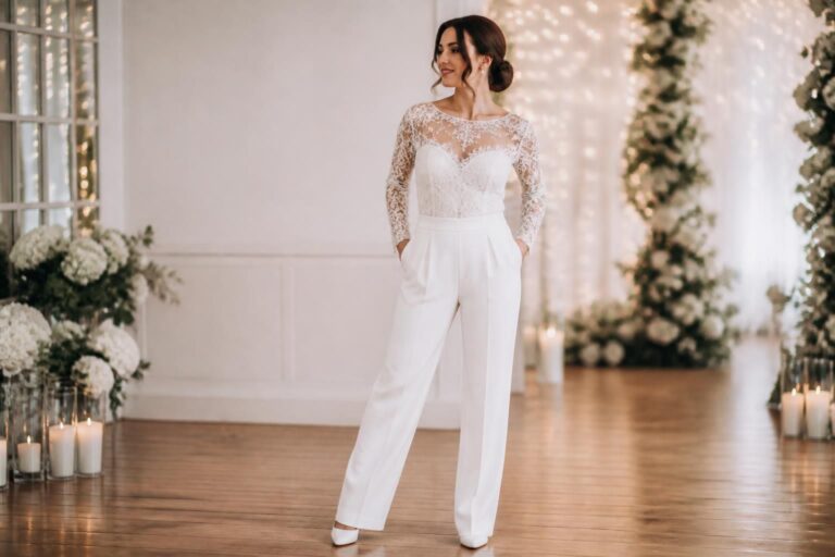 découvrez notre ensemble mariage femme pantalon alliant élégance et modernité, parfait pour célébrer votre grand jour avec style et confort.