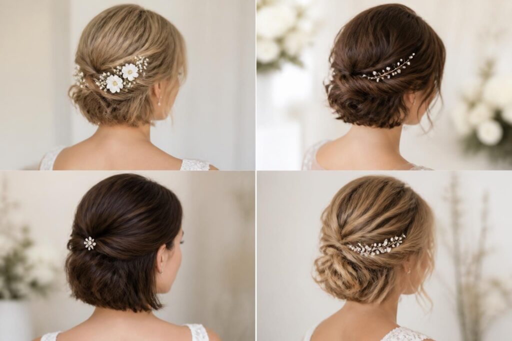 découvrez des idées élégantes et réalistes de chignons de mariage pour cheveux courts, parfaits pour sublimer votre coiffure le jour j avec style et sophistication.